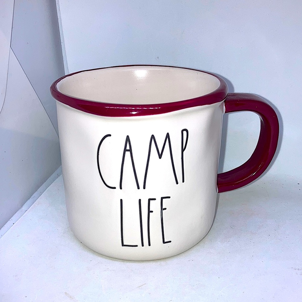 CAMP LIFE Rae Dunn Artisan Collection Magenta mug ceramic